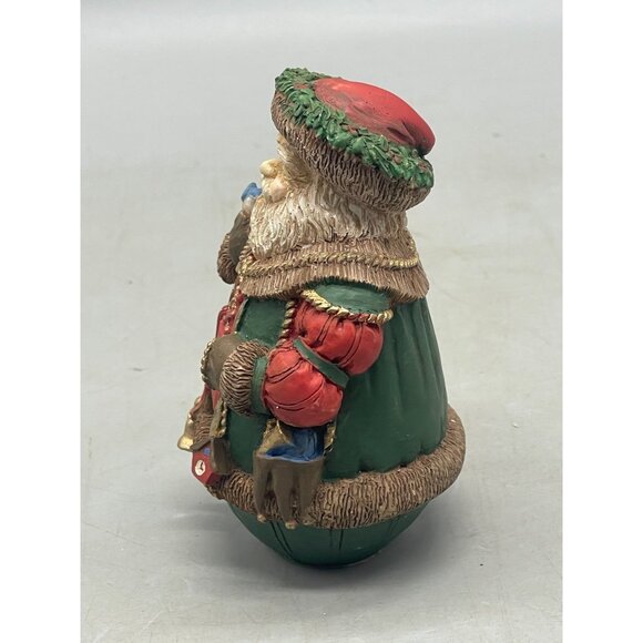 Christmas midwest imports Santa roly poly figurine blue bird wreath red 4.5 READ - Picture 2 of 5